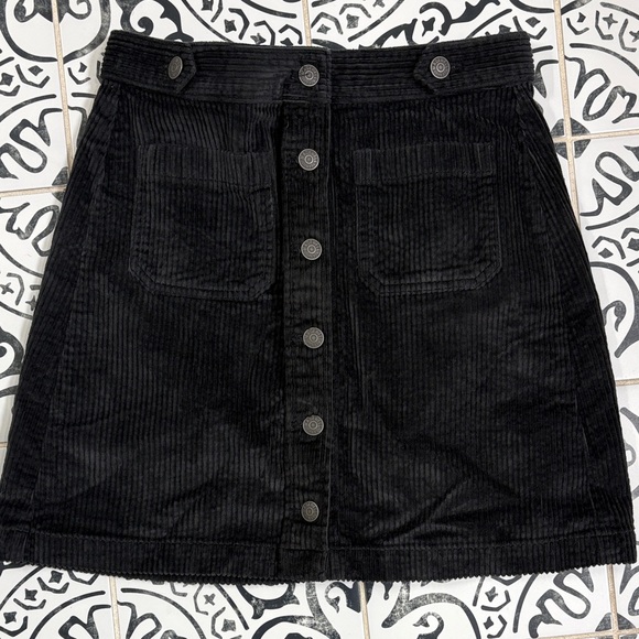 Madewell Dresses & Skirts - Madewell Black Corduroy Mini Skirt with Buttons